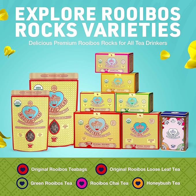 Organic Green Rooibos Tea Bags - 40 Rooibos Green Tea Bags – Naturally Sweet Herbal Tea Rich in Antioxidants – Kid & Pregnancy Safe Tea - USDA Organic Rooibos Tea, Lighter-Bodied Caffeine Free Tea