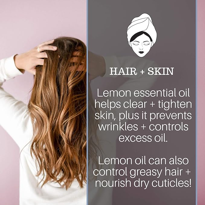 Pure Body Naturals Lemon Essential Oil, 4 fl oz - 100% Pure & Undiluted Lemon Oil for Diffuser and DIY - Natural Deodorizer, Laundry Freshener, Household Cleaner and Degreaser