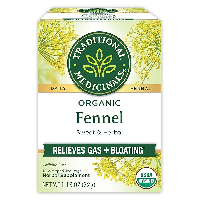 Traditional Medicinals Tea, Organic Fennel, Promotes Healthy Digestion, 16 Tea Bags