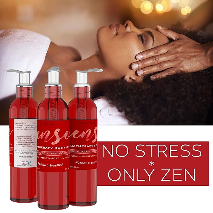 Sense Relaxing Organic Body Oil | Every Day Use Massage Oil, Aroma Therapy, Natural Skin Moisturizer |100% Hypoallergenic | Made in The USA