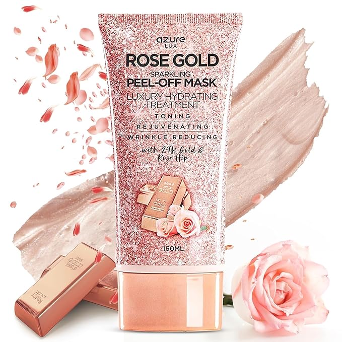 Azure Sparkling Peel-Off Masks Bundle - Rose Gold Hydrating Peel-Off Mask - 24K Gold Firming Peel-Off Mask - Charcoal & Pearl Anti Aging Peel-Off Mask - Each (150mL / 5.07 fl.oz.)