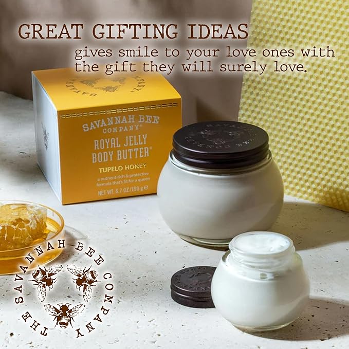 Savannah Bee Company Royal Jelly Body Butter - Deep Hydrating Body Butter for Dry Skin