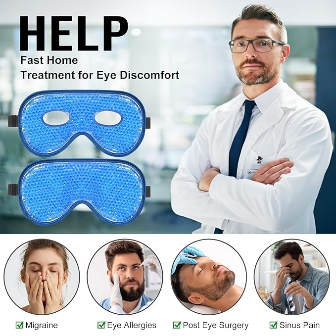 BeeVines 4 Pack Gel Eye Masks