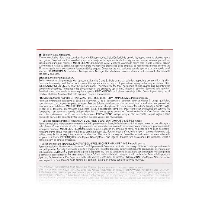 MartiDerm Proteos Liposome Ampoule for Women and Men with Proteoglycans, Vitamin E and C, for Oily Skin Deep Moisturizer and Firming, 30 Ampoules.