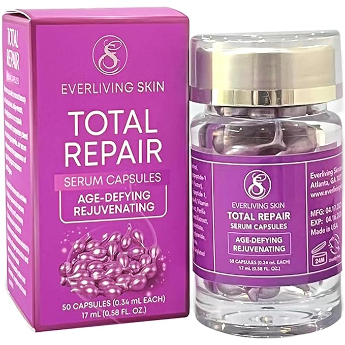 Retinol Serum Capsules (50 Count) – Anti-Aging Face Serum with Retinol, Ceramides & Peptides for Visible Results: Smoother Fine Lines & Wrinkles, Brighter, Softer, Radiant & Rejuvenated Skin