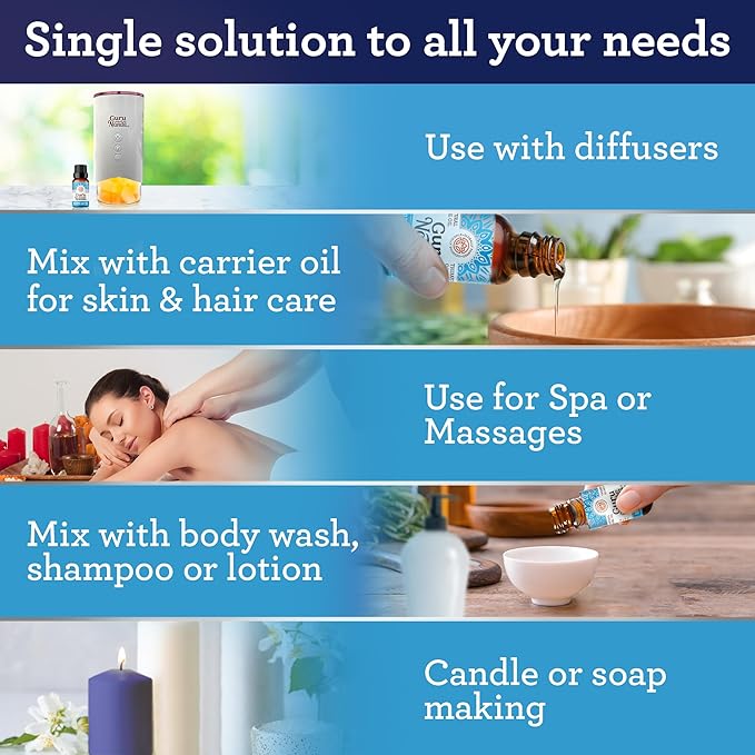 GuruNanda Breathe Easy Essential Oil (2x0.5 Fl Oz) - 100% Pure & Undiluted Aromatherapy Oil for Diffusers - Aids in Congestion for Easier Breathing