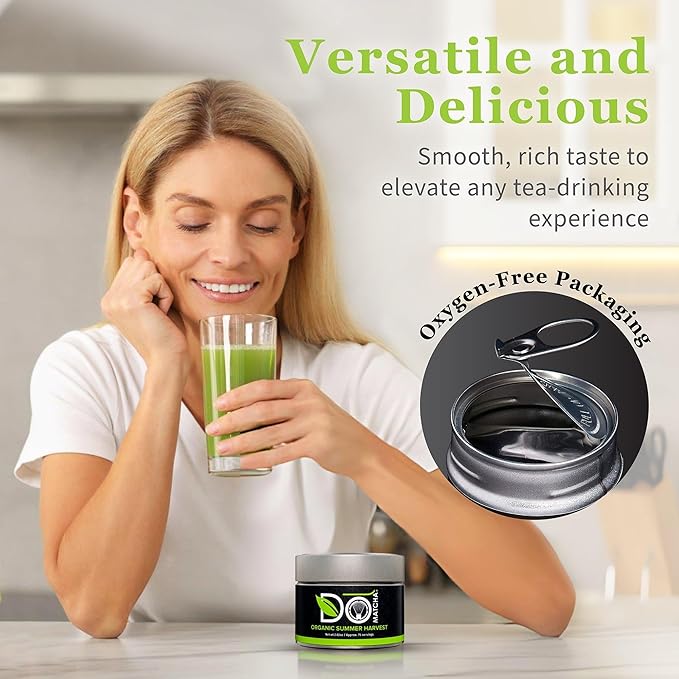 DoMatcha, Organic Summer Harvest Matcha Powder, Authentic Japanese Green Tea, Latte Grade, 2.82 oz