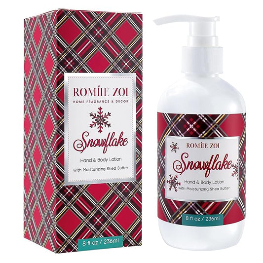 Christmas Hand & Body Lotion with Moisturizing Shea Butter for All Skin Type- Tartan Checks - Holiday Floral Scent - 236 ML / 8 FL OZ