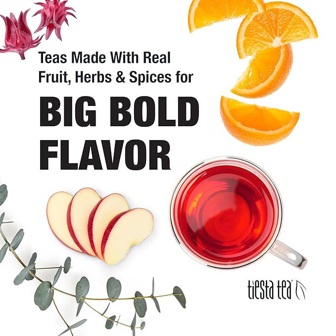 Tiesta Tea - Palm Beach Punch | Loose Leaf | Fruit Punch Herbal Tea | Caffeine-Free Tropical Blend with Apple, Carrots & Orange | Brew Hot or Iced | 4oz Refillable Tin, 50 Cups
