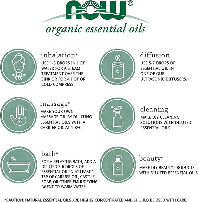 NOW Foods Essential Oils, Tea Tree Roll-On, Certified Organic, Purifying Blend, Steam Distilled, Topical Aromatherapy, 10-mL