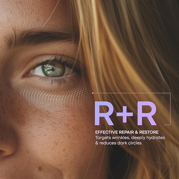 Under Eye Gel with Peptides, Niacinamide, Vitamin E, Targets the Appearance of Eye Bags & Visibly Reduces Dark Circles, Refreshes Tired look, Antiaging, Fast-Absorbing, Airless 0.5 fl oz