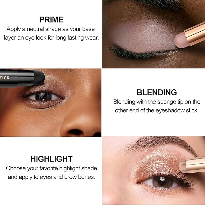 FV Cream Shimmer Eyeshadow Stick，Long Lasting & Waterproof, Multi-Use & High Pigment Eyeshadow Makeup Stick, Pearl Shimmer