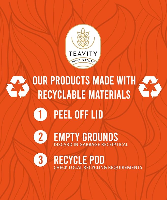 Coconut Rooibos Tea Pods for Keurig - Organic Ginger Tea, Rooibos, Cinnamon, Cardamom, Coconut by Coconut Island Teavity (24 Tea Pods)