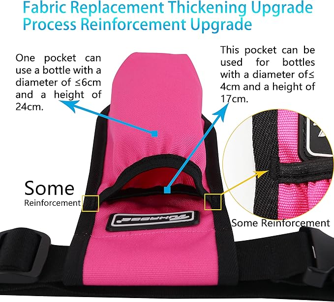 Massage Oil Holster Bottle Bag - Lotion Holster for Massage Therapists (1kd9D-Rose Red)