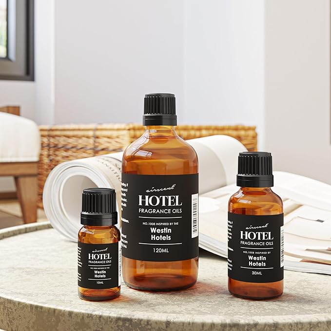 AirScent Hotel Diffuser Oil Inspired by The Westin Hotel Scent - Premium Fragrance Oil No. 1008 for Ultrasonic and Waterless Diffusers and Crafting - 500 mL, 16.9 fl oz Glass Bottle
