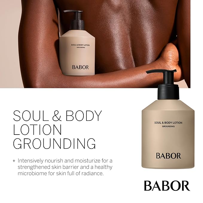 BABOR Soul & Body Lotion Grounding, Fast-Absorbing Lotion with Vitamin F & Shea Butter for Nourished, Firm, Supple Skin, 8.45 fl oz