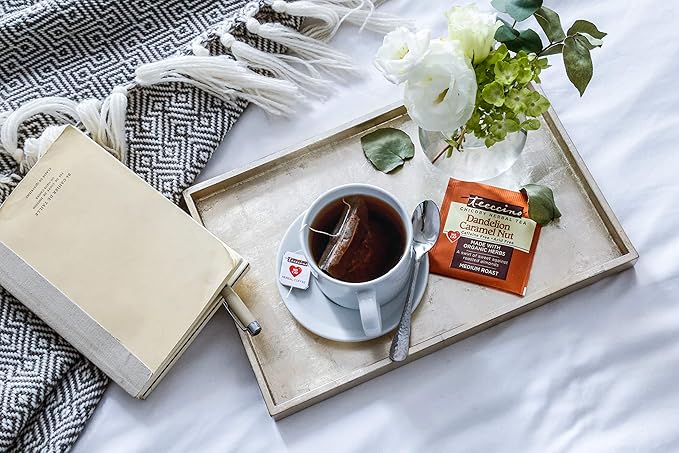 Teeccino Dandelion Caramel Nut Tea - Caffeine Free, Roasted Herbal Tea with Prebiotics, 3x More Herbs than Regular Tea Bags, Gluten Free - 25 Tea Bags (Pack of 3)