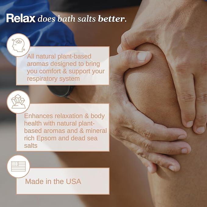 Relax Spa & Bath, Epsom & Dead Sea Salts, Aromatherapy Bath Salts for Hot Tub, Bath, or Spa, Infused with Magnesium, Joint Therapy