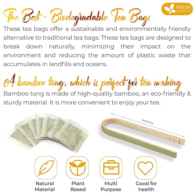 FRESHDRINKUS Premium 65 Turmeric Ginger Tea Bags, 100% Natural Ingredients, Hand-made Blend of and Ginger, Eco-conscious Bags. Herbal Tea. No Sugar, Caffeine, Gluten, Vegan.