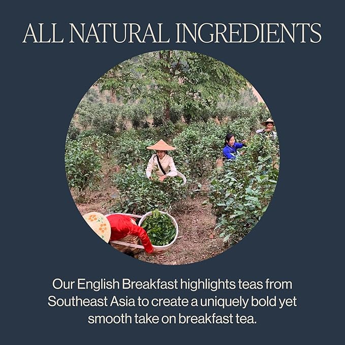 Rishi Tea English Breakfast Tea - Organic Sachet Tea Bags, Energizing & Caffeinated Pure Black Tea, Ideal for Hot or Iced Tea - 15 Count (Pack of 6)