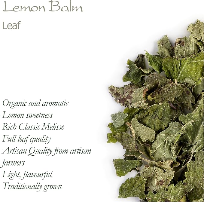 Lemon Balm Organic Loose Leaf - Sweet Lemony - Dried Mellisa Officinialis - Organic Lemon Balm Tea Lemonbalm Tea Lemin Lemon Leaves Lemon Balm Loose Tea Lemon Balm Leaves Loose Leaf Lemon Balm