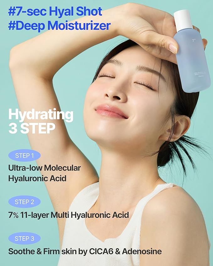 O'EARTH Triple Layer HyaluronCica 7sec Serum In Ampoule - Ultra-Hydrating, Soothing, Non-Sticky Formula for Deep Skin Nourishment and Firmness, 3.6 fl.oz.