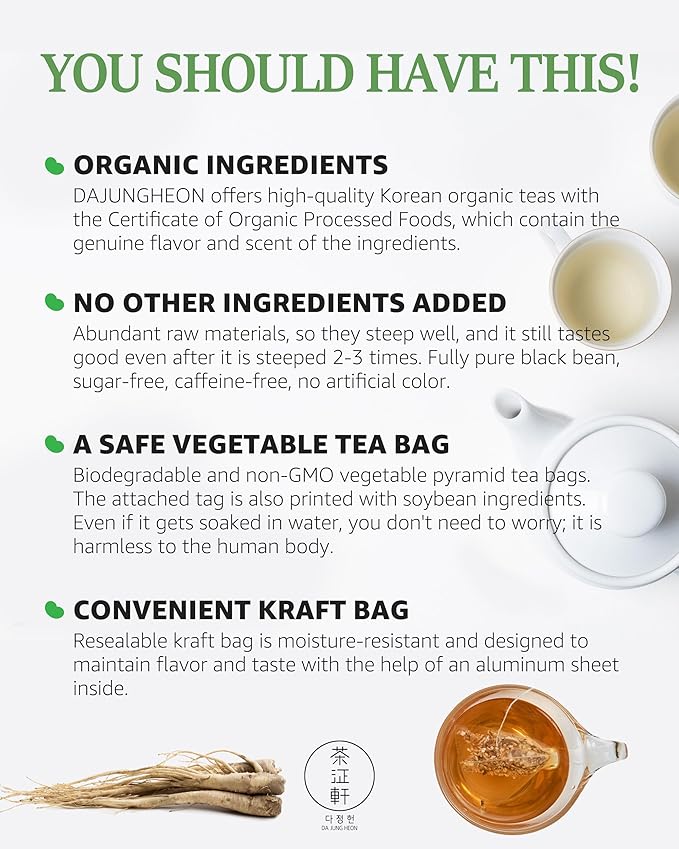 DAJUNGHEON Balloon Flower (1.0oz)1.5g x 20 Tea Bags, Premium Authentic Korean Herbal Tea Hot Cold Caffeine-Free Crafted Pure Dried source Roasted Traditional Oriental Sweet Savory Soothing Refreshing well-being Daily Drinks 4 Seasons