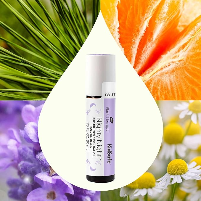 Plant Therapy KidSafe Nighty Night Essential Oil Blend for Sleep 10 mL (1/3 oz) Pre-Diluted Roll-On 100% Pure, Natural Aromatherapy, Therapeutic Grade