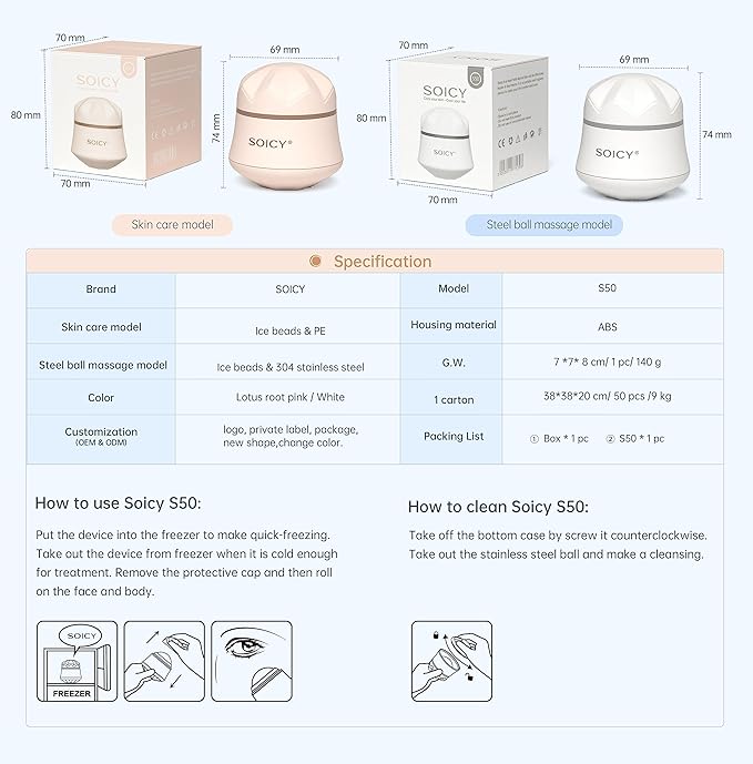 Facial Skin Care Tools Ice Roller for Face Personal Facial Massager Cooling Ice Roller Therapy Tools, Cold Facial Ice Roller Beauty Tool for Eye Puffiness Women Gift -Pink