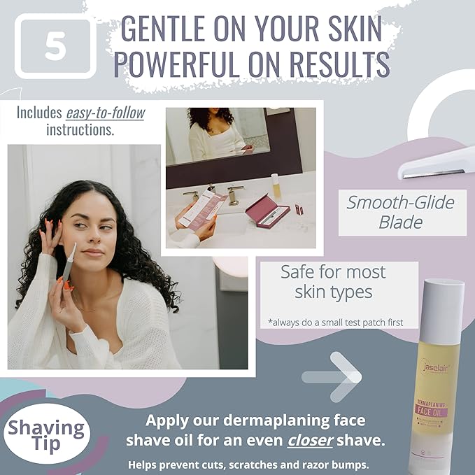 Dermaplaning Refill Blades - 3 Count, Compatible with Gentlewoman’s Face Razors, Smooth and Gentle Exfoliating Facial Razor for Women, Premium Peach Fuzz Removal