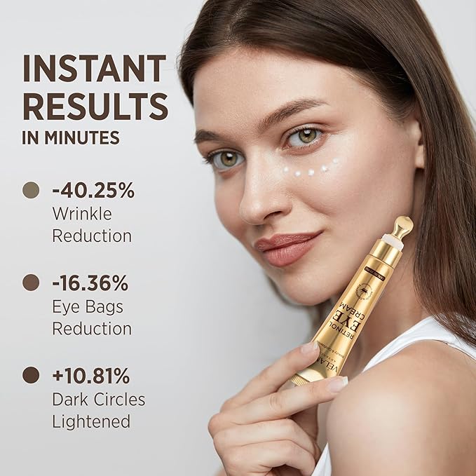 Instant Eye & Face Lift Cream: Rapid Under Eye Bags Wrinkle Smile Lines Forehead Lines Remover - Temporary Firming & Tightening Treatment in 2 Minutes - Retinol Eye Cream Anti Aging Anti Wrinkles 15g