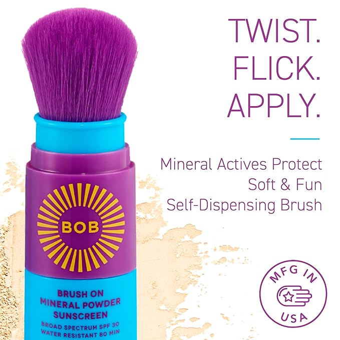 BOB KIDS Duo Pack SPF Sun Protection, SPF 30 Mineral Powder Sunscreen & SPF 40 Kids Sun Protection Balm, Broad Spectrum, Fragrance Free, Water Resistant