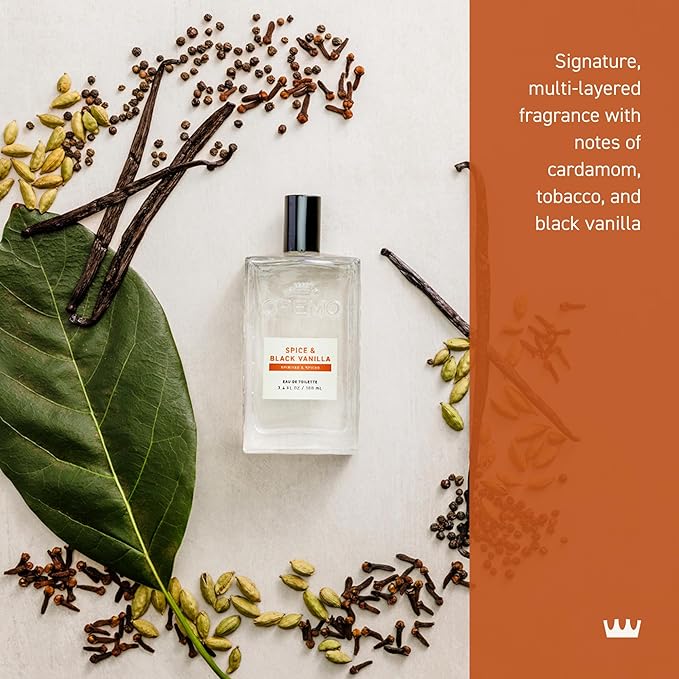 Cremo Cologne for Men - Spice & Black Vanilla Mens Cologne Spray - An Explosion of Vibrant Spices, Dark Woods and Black Vanilla, Fragrances For Men, 3.4 Fl Oz