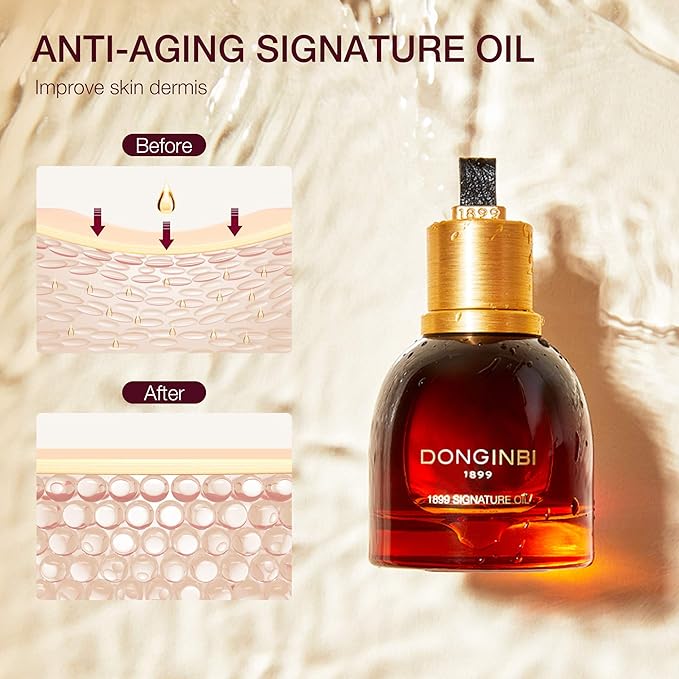 Donginbi 1899 Signature Oil - Face Oil for Women with Red Ginseng Extraction Technology, Jojoba Seed Oil & Sweet Almond Oil, Korean Skin Care, 0.52 floz / 15ml