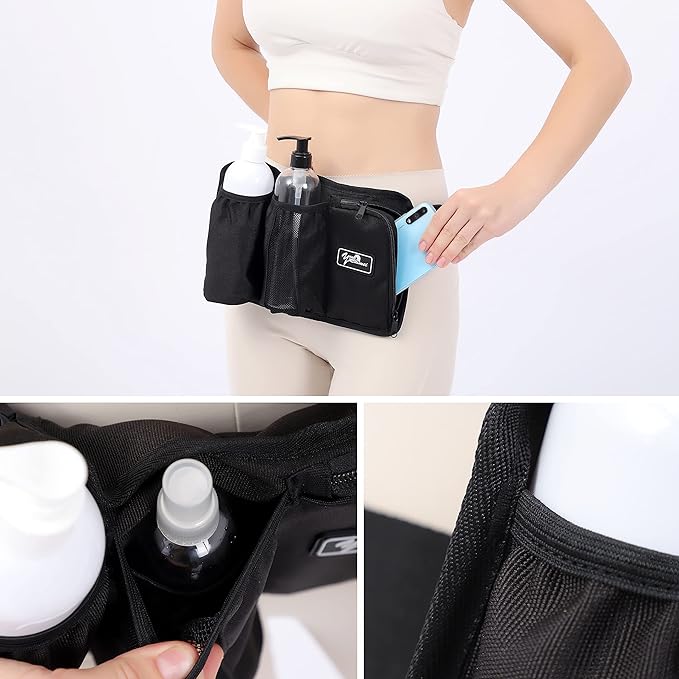 Massage Bottle Bag Massage Therapist Holster Massage Lotion Holster Massage Oil Holster（YR-3KD-Blue）