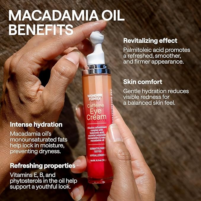 Eye Cream with Caffeine - Hyaluronic Acid and Niacinamide Serum - Face Puffiness Reducer