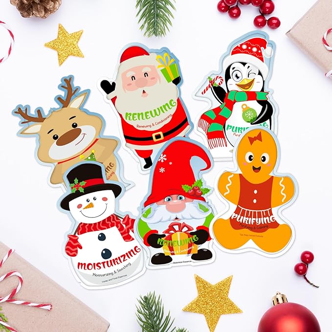 Timgle 36 Pcs Christmas Stocking Stuffers Bulk Facial Masks Skincare Face Sheet Masks Holiday Gifts for Women, Fragrance Hydrating Face Mask Spa Gifts Bulk for Coworker Adults Stocking Stuffer