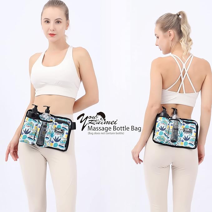 Massage Bottle Bag ，Massage Therapist Holster ，Massage Lotion Holster， Massage Oil Holster（3,bottle， Pattern design）
