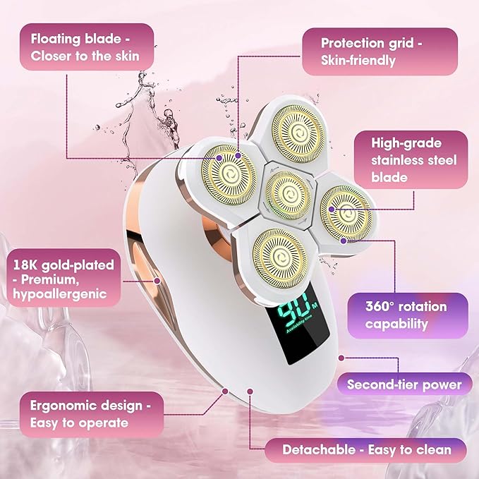 Electric Razors for Women Legs Travel : Rechargeable Waterproof Razor Trimmer for Womens - Dry Wet Electric Shaver for Women - Pro Portable Personal Body Shaver