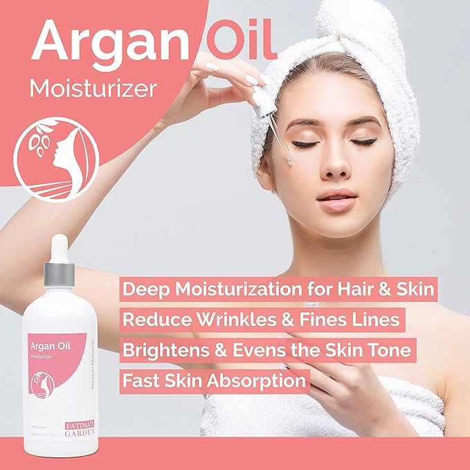 Fatima's Garden Argan Oil - Organic Moisturizer for Skin & Hair, 100ml