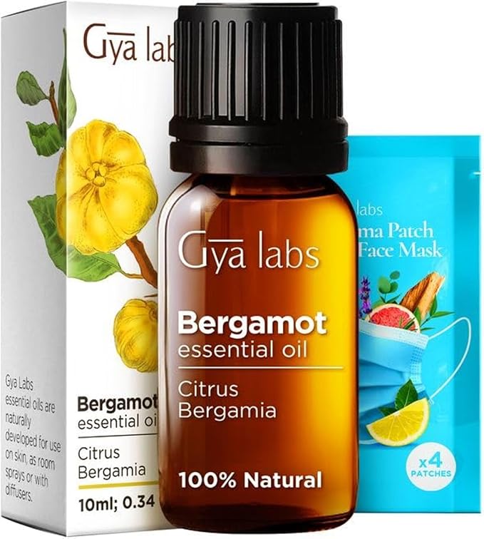 Gya Labs Bergamot Essential Oil for Diffuser - 0.34 Fl Oz - 100% Pure Natural Bergamot Oil for Skin, Hair, Shampoo Aromatherapy & Candle Making - Zesty & Refreshing Scent