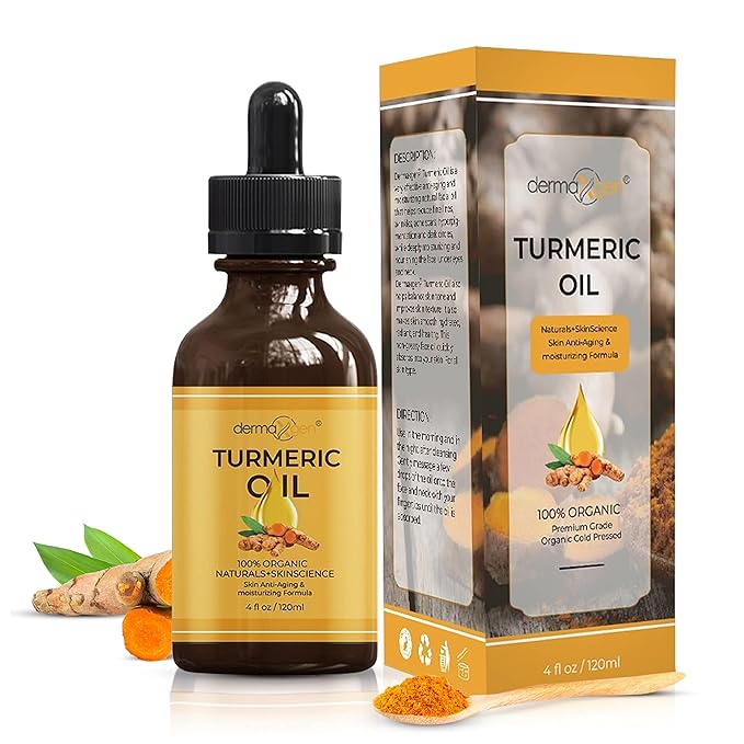 Turmeric Oil + Organic Moisturizer - For Clear, Glowing Skin - Reduce Acne, Hydrate Dull & Dry Skin, Anti-Aging Benefits - Natural Glow-Boosting Elements for Face, Neck & Eye Care - 4 FL OZ/120 ML