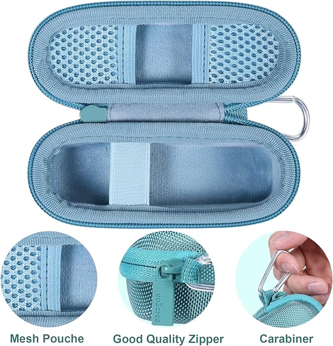 co2CREA Hard Case and Replacement Head Compatible with Finishing Touch Flawless Facial Hair Remover Electric Face Razor Women (Parisian Blue Case + Replacement Head)