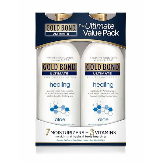 GOLD BOND ULTIMATE Healing Skin Therapy Lotion with Aloe, 20 Oz (2 Pack)