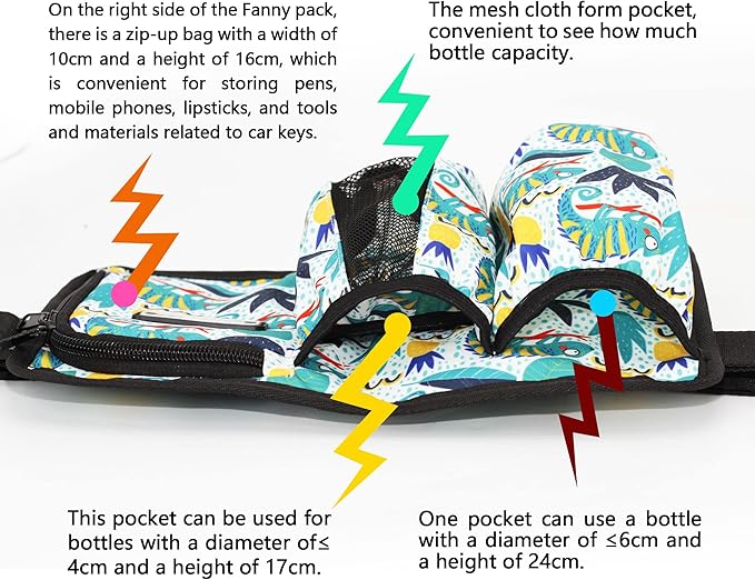 Massage Bottle Bag ，Massage Therapist Holster ，Massage Lotion Holster， Massage Oil Holster（3,bottle， Pattern design）