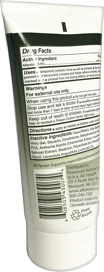 All Terrain Natural Aloe Gel Skin Relief, Skin Protectant, 5oz, With Moisturizing Aloe & Allantoin