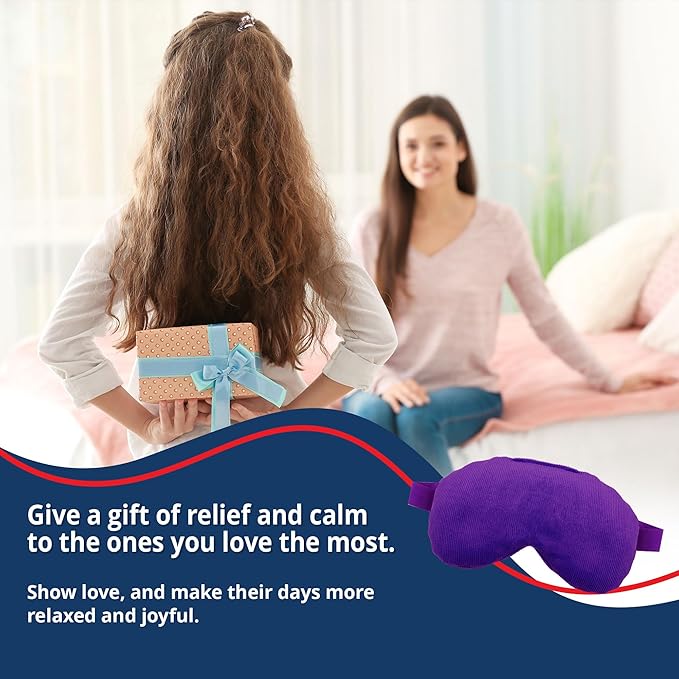 Lavender Lavender Eye Mask Pillow - Weighted Eye Mask for Relaxation, Yoga and Stress Relief - Cold Therapy Lavender Eye Masks for Women, Men - 1 Eye Mask Purple