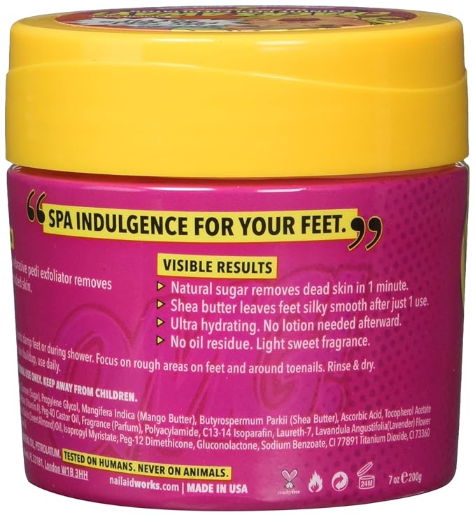 NAIL-AID Cracks Away 1 Minute Pedi Exfoliator, Clear, Mango, 7.0 Fluid Ounce (Pack of 2)