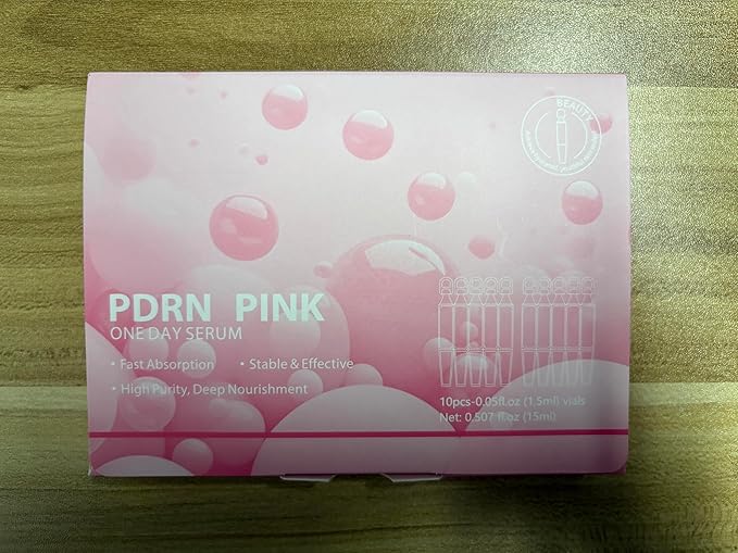 PDRN Pink One Day Serum, High Purity Concentrated Essence, Intense moisturization and nourishment, Salmon DNA PDRN Pink Serum for Firming Face & Repairing Skin, 0.05 fl.oz x 20 ‌ampoules