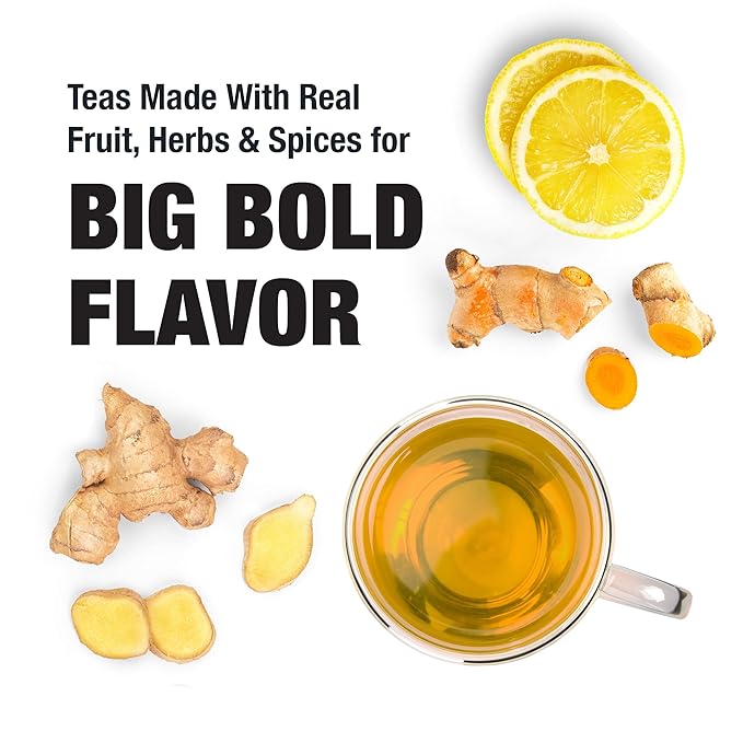 Tiesta Tea - Lemon Ginger Turmeric | Loose Leaf | Lemon Ginger Herbal Tea | Premium Blend | Non Caffeinated Herbal | Make Hot or Iced Brews Up to 25 Cups | 2.5 Ounce Resealable Pouch